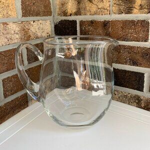Clear Glass Hand Blown 64 oz. Water Pitcher 7-1/2" Tall (Crate & Barrell)